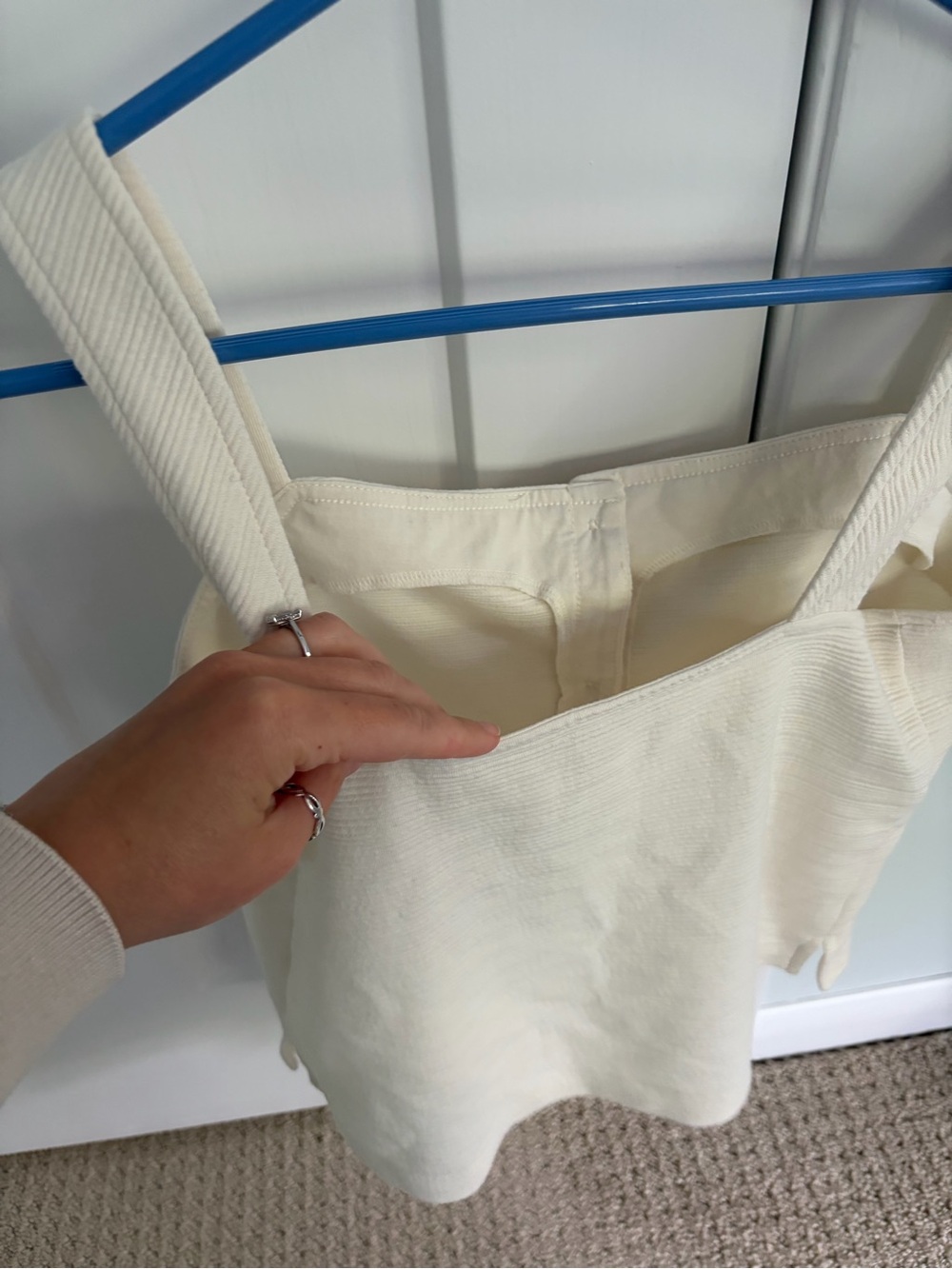 J. Crew Cream Button-Front Ribbed Tank - Picture 3 of 3